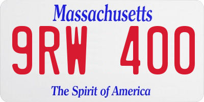 MA license plate 9RW400