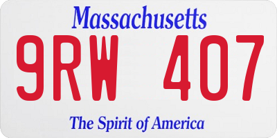 MA license plate 9RW407