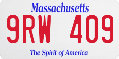 MA license plate 9RW409