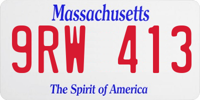 MA license plate 9RW413