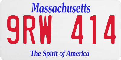 MA license plate 9RW414