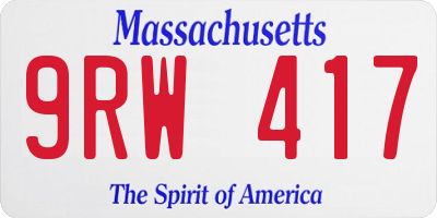 MA license plate 9RW417