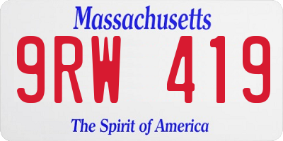 MA license plate 9RW419