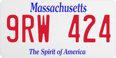 MA license plate 9RW424