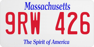 MA license plate 9RW426