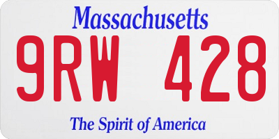 MA license plate 9RW428
