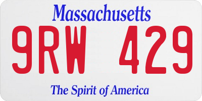 MA license plate 9RW429