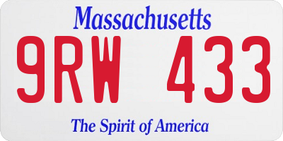 MA license plate 9RW433