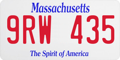 MA license plate 9RW435