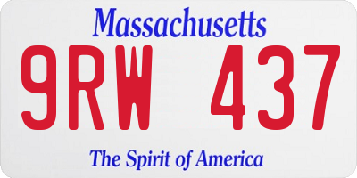 MA license plate 9RW437