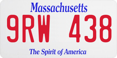 MA license plate 9RW438