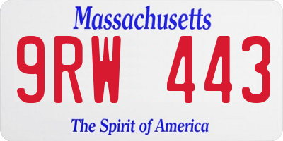 MA license plate 9RW443