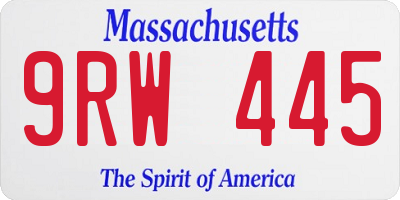 MA license plate 9RW445