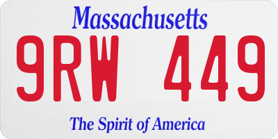 MA license plate 9RW449