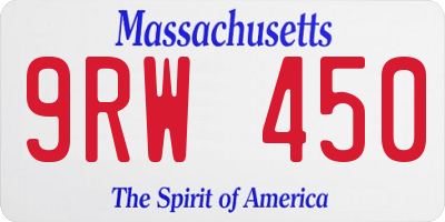 MA license plate 9RW450