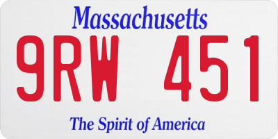 MA license plate 9RW451