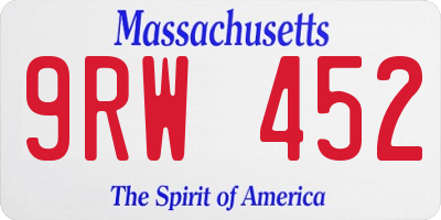 MA license plate 9RW452