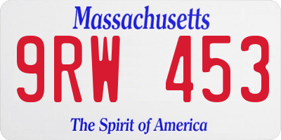 MA license plate 9RW453