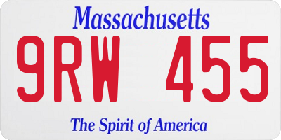 MA license plate 9RW455