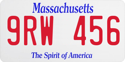 MA license plate 9RW456