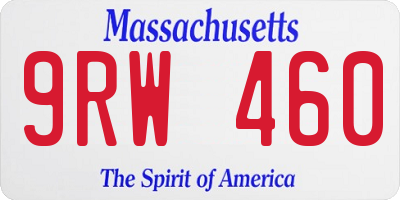 MA license plate 9RW460