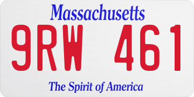MA license plate 9RW461