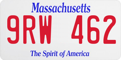 MA license plate 9RW462