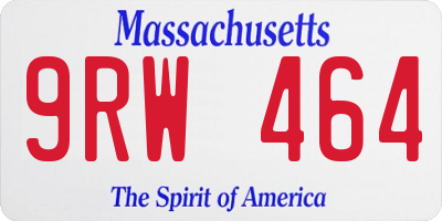MA license plate 9RW464