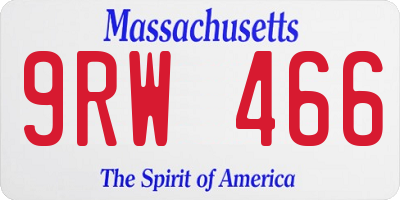 MA license plate 9RW466