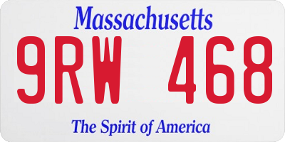 MA license plate 9RW468