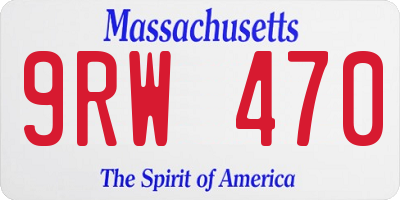 MA license plate 9RW470