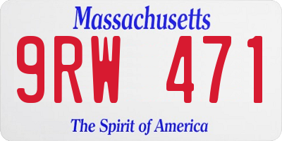 MA license plate 9RW471