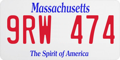 MA license plate 9RW474