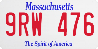 MA license plate 9RW476