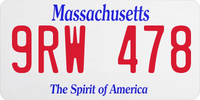 MA license plate 9RW478