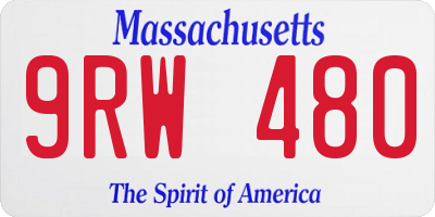 MA license plate 9RW480