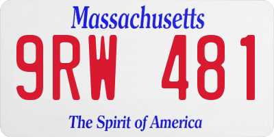 MA license plate 9RW481