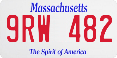 MA license plate 9RW482