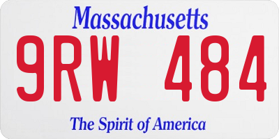 MA license plate 9RW484