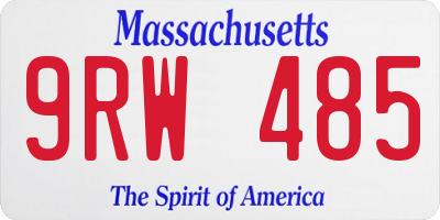 MA license plate 9RW485