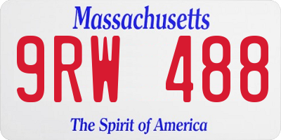 MA license plate 9RW488