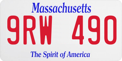 MA license plate 9RW490