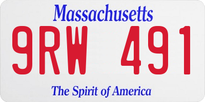 MA license plate 9RW491
