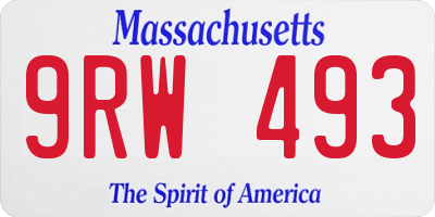 MA license plate 9RW493