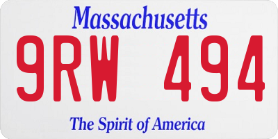 MA license plate 9RW494