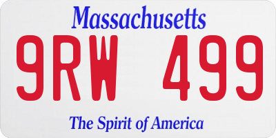 MA license plate 9RW499