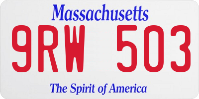 MA license plate 9RW503