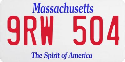 MA license plate 9RW504