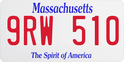 MA license plate 9RW510