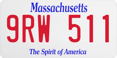 MA license plate 9RW511